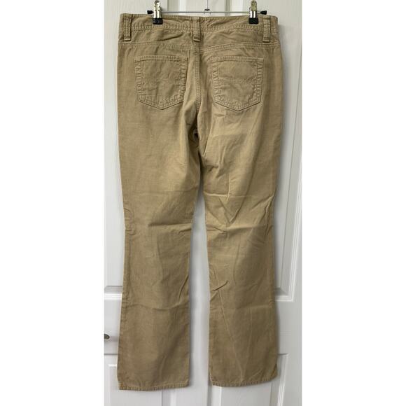 Express Vintage 4 corduroy beige khaki slight flare straight leg pants Y2K - Picture 2 of 4